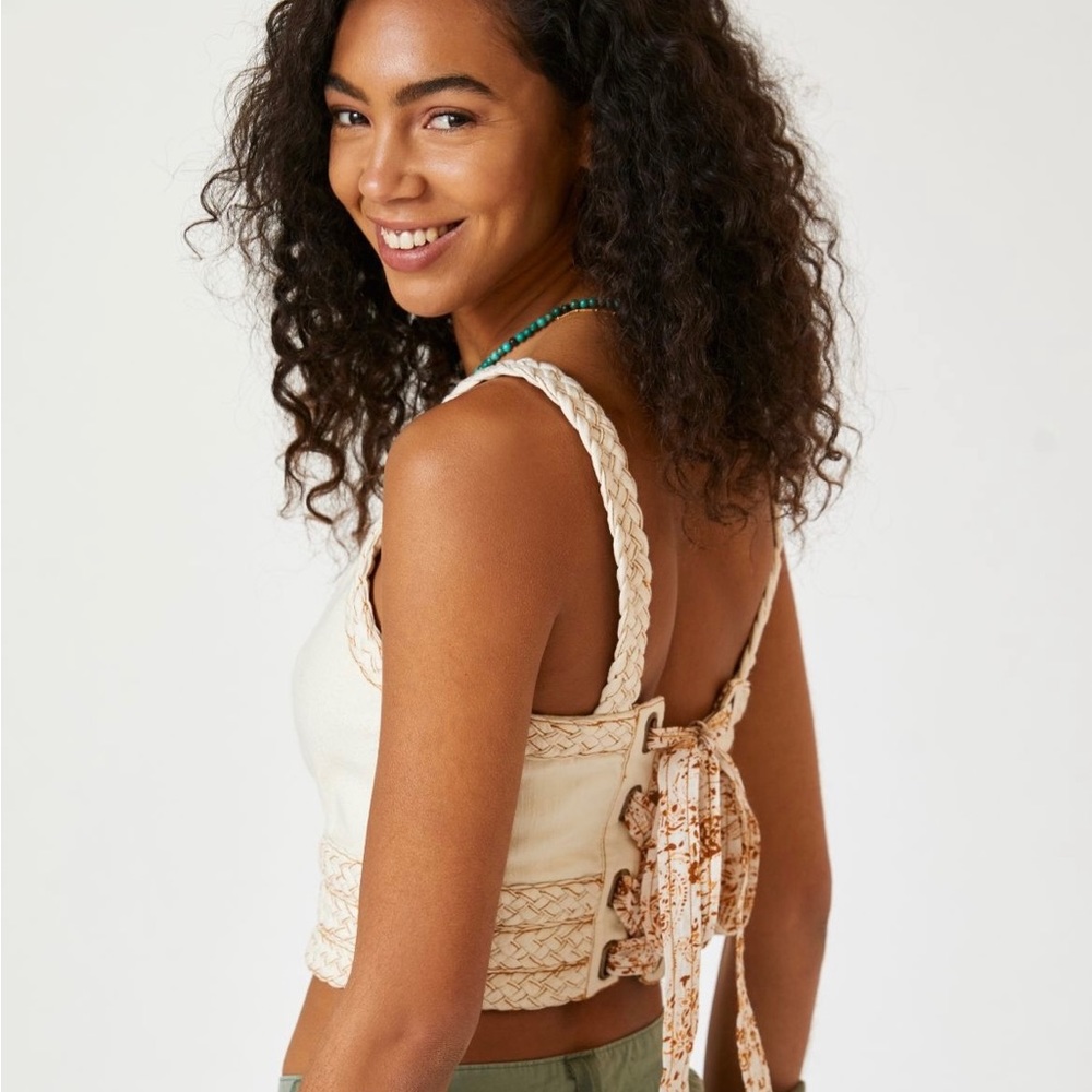 NWT Anthropologie Pilcro Patchwork Cami Size Large Color Neutral Motif